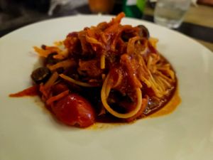 Vegan pasta at La Silapa in Luang Prabang