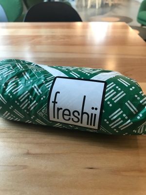 Tex Mex Burrito with Tofu...no cheese and no yogurt  at freshii in Riverside