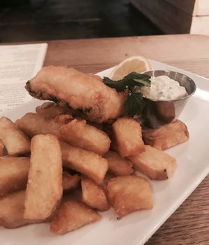 Vegan fish & chips at Acanteen in Chelmsford
