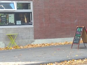 6th Street takeout window, very convenient! at SaVeg Cafe in Calgary