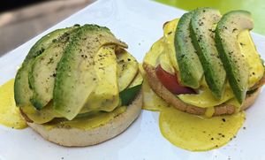 Vegan Not Egg Benedict at SaVeg Cafe in Calgary