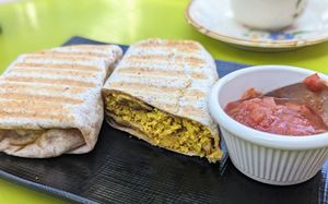 Vegan Breakfast Burrito at SaVeg Cafe in Calgary