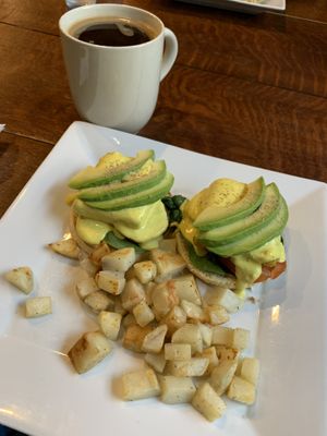 No eggs Benny   at SaVeg Cafe in Calgary