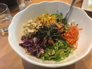 No-tuna poke bowl at SaVeg Cafe in Calgary