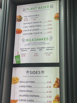 Updated menu  at Shake 'N Buns in Bakersfield