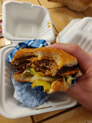 Double double impossible burger. at Shake 'N Buns in Bakersfield