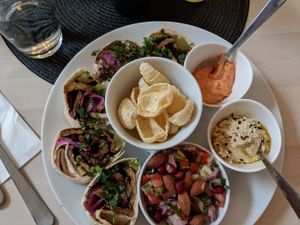 Shawarma plate at Truefood Cafe in Lund