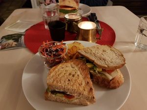 Vegan BLT sandwich at Truefood Cafe in Lund