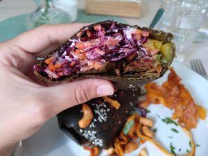 Delicious Summer burrito at Truefood Cafe in Lund