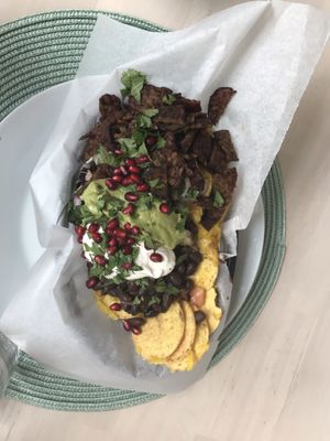 The nacho plate. It was delicious 😊 at Truefood Cafe in Lund