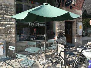 Entrance at Truefood Cafe in Lund