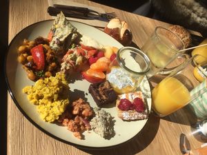 Part of the brunch menu. Ginger tea not included. at Froindlichst - Daimlerstr in Hamburg