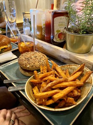 Sweet potato freies and souses   at Hans im Glück  in Karlsruhe