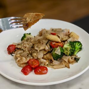 Vegan Thai Drunken Noodles at Bangkok Jam - Marina Square in Central Singapore