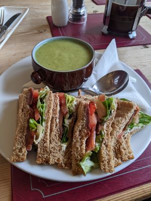 Specials - Broccoli soup and a vegan BLT at The Green Cottage in Louth