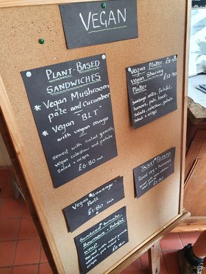 Vegan choices at The Green Cottage in Louth