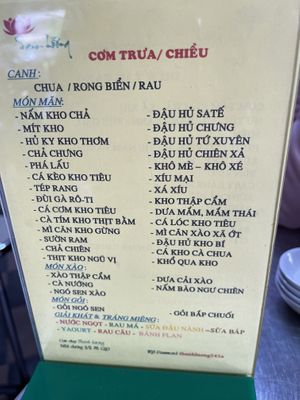 Menu   at Thanh Luong Vegetarian in Ho Chi Minh City