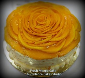 Eggless Fresh Mango Cake at Succulence in Navi Mumbai