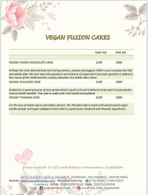 Menu at Succulence in Navi Mumbai