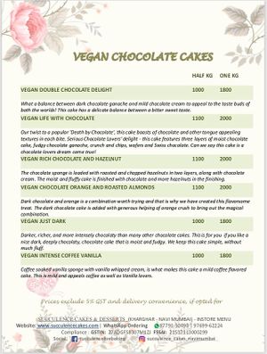 Menu at Succulence in Navi Mumbai