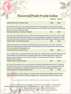 Menu at Succulence in Navi Mumbai