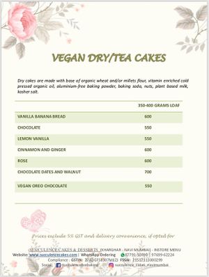 Menu at Succulence in Navi Mumbai