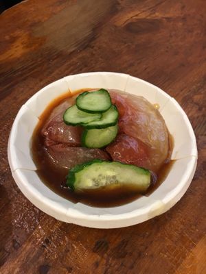 Vegetarian Red Vinasse Taiwanese Meatball (should be vegan)  at JinZhi Hong Zao Su Rou Yuan in New Taipei City