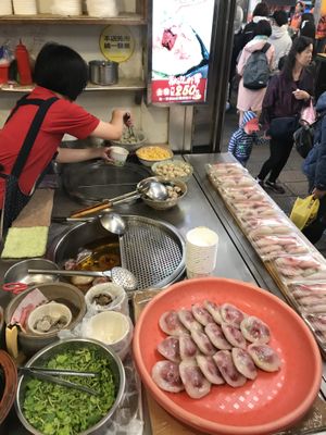 Food preparation  at JinZhi Hong Zao Su Rou Yuan in New Taipei City