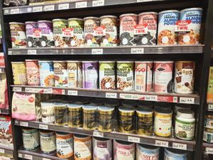 Powdered vegan drinks at Jaya Grocer in Nilai