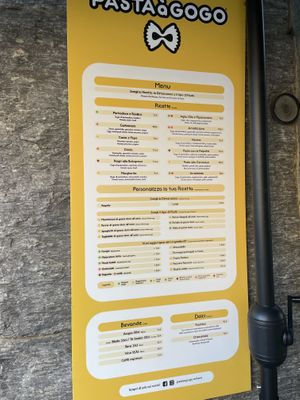 Menu June 2023  at Pasta à Gogo in Milan