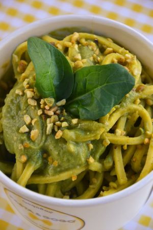 Zucchini and peas pesto. at Pasta à Gogo in Milan