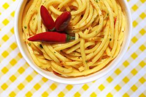 Garlic, olive oil and chilli pepper. at Pasta à Gogo in Milan