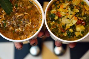 Our soups. at Pasta à Gogo in Milan