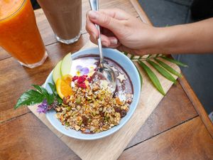 Acai smoothie bowls at The Cozy Corner in Taupo