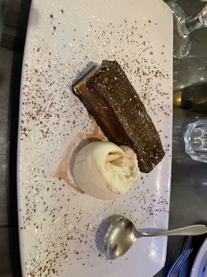 Vegan millionaire chocolate dessert  at The Ship Inn in Lymington