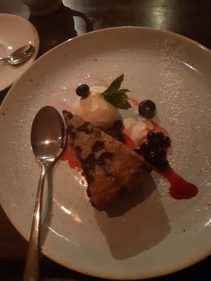 Blueberry and polenta cake at The Ship Inn in Lymington