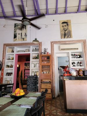 the amazing decor at Oh La La in Cartagena