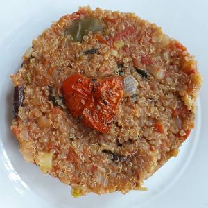 Quinoa ratatouille - super flavorful at Oh La La in Cartagena