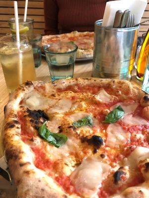 Vegan margherita  at Purezza Camden in London