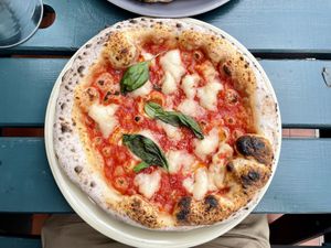 Margherita pizza at Purezza Camden in London