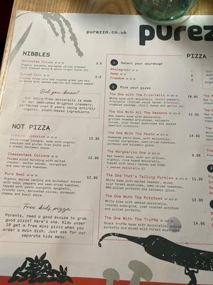 Menu (Part 1) at Purezza Camden in London