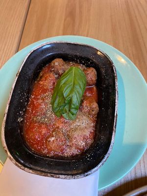 Smoked Cheese Meatballs at Purezza Camden in London