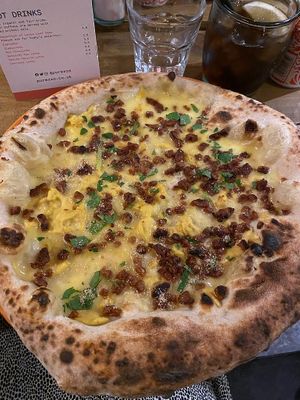 Carbonara pizza (Veganuary special)  #Veganuary at Purezza Camden in London