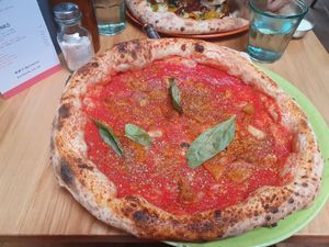 Simple marinara with porketa at Purezza Camden in London