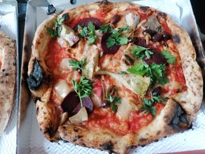 Vegan pizza at Purezza Camden in London