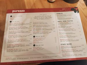 Menu at Purezza Camden in London