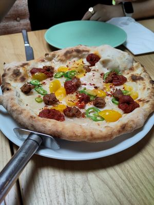 Nduja pizza at Purezza Camden in London