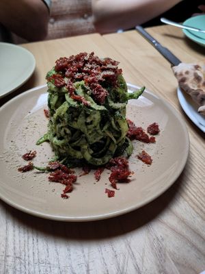 Courgetti spaghetti at Purezza Camden in London