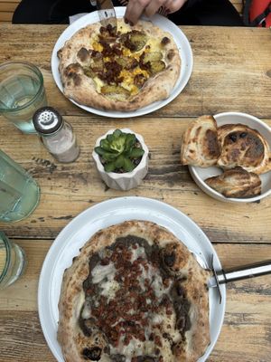 Breakfast Pizza, Black Truffle Pizza and Dough Balls  at Purezza Camden in London