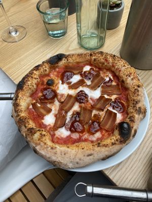 Four Cheese pizza (minus the Shamambert as they were out)  at Purezza Camden in London